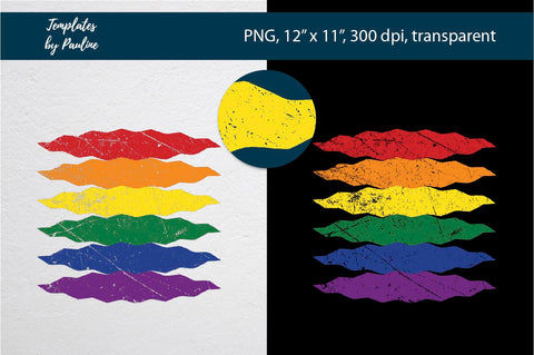 Grunge Rainbow T-shirt Sublimation Design PNG Sublimation Templates by Pauline 