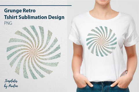 Grunge Retro T-shirt Sublimation Design PNG, Glitter Sunburst Sublimation Templates by Pauline 