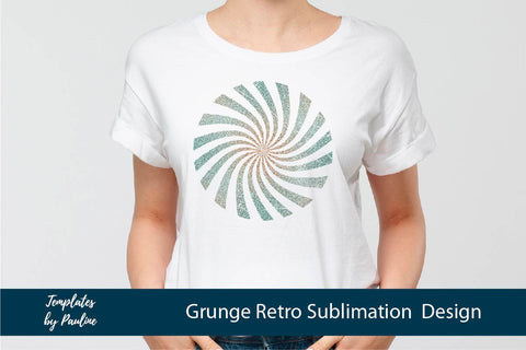 Grunge Retro T-shirt Sublimation Design PNG, Glitter Sunburst Sublimation Templates by Pauline 
