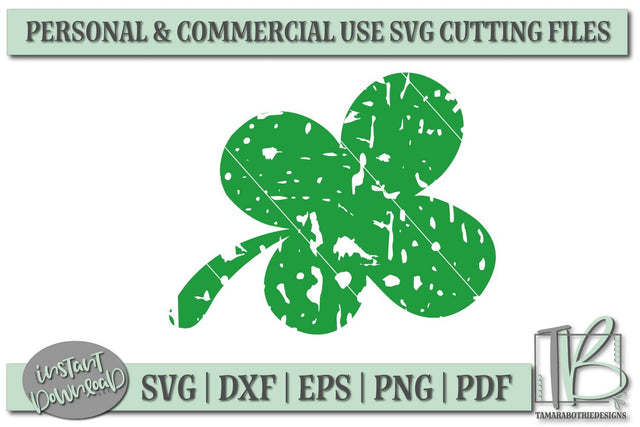 Grunge Shamrock SVG, Clover SVG File SVG TB Designs 