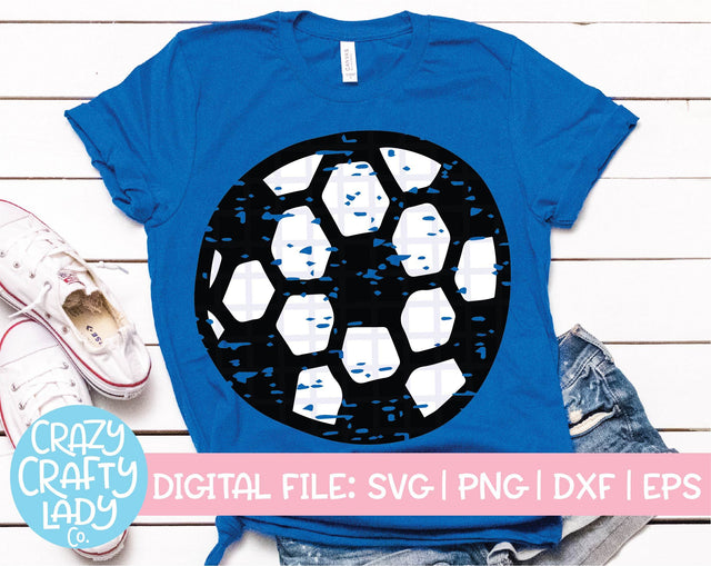Grunge Soccer Ball | Distressed SVG Cut File SVG Crazy Crafty Lady Co. 