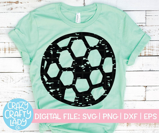 Grunge Soccer Ball | Distressed SVG Cut File SVG Crazy Crafty Lady Co. 