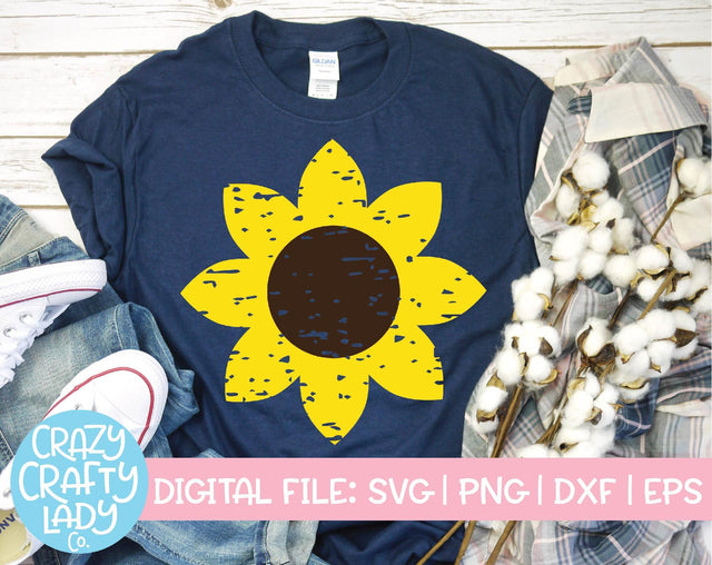 Grunge Sunflower | Fall SVG Cut File SVG Crazy Crafty Lady Co. 