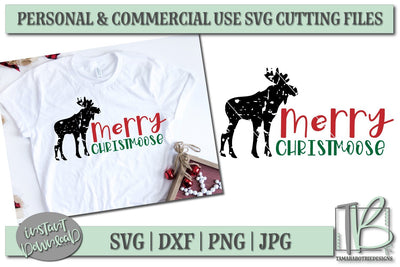 Grunge SVG, Merry Christmoose SVG File, Christmas Cut file SVG TB Designs 