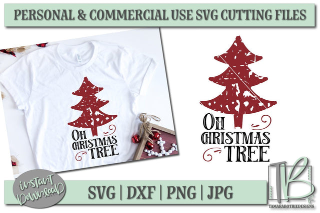 Grunge SVG, Oh Christmas Tree SVG File, Christmas Cut file SVG TB Designs 