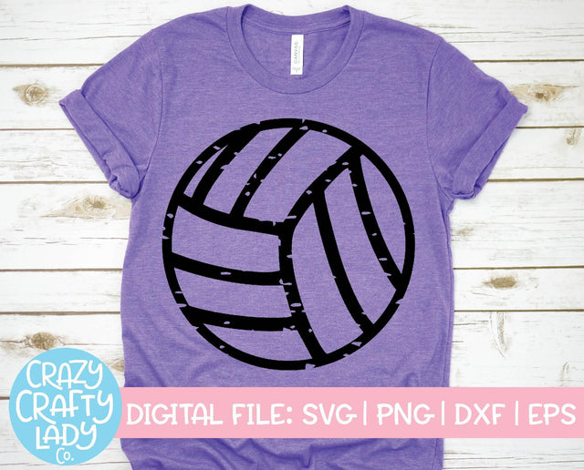 Grunge Volleyball | Distressed Sports SVG Cut File SVG Crazy Crafty Lady Co. 