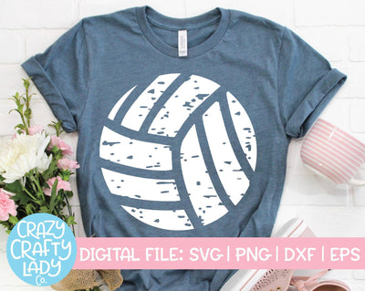 Grunge Volleyball | Distressed Sports SVG Cut File SVG Crazy Crafty Lady Co. 