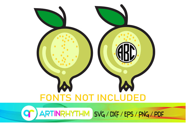 guava , fruit monogram svg SVG Artinrhythm shop 