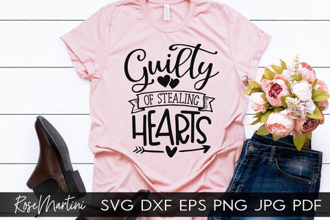 Guilty Of Stealing Hearts SVG file for cutting machines Cricut Silhouette SVG PNG Valentine's Day Matching SVG SVG RoseMartiniDesigns 