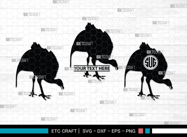 Guinea Fowl Monogram, Guinea Fowl Silhouette, Guinea Fowl SVG, Fowl Svg, Guinea Hens Svg, SB00277 SVG ETC Craft 