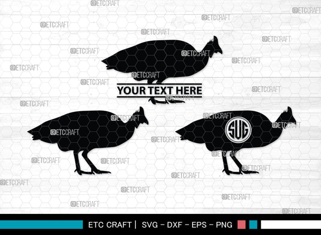 Guinea Fowl Monogram, Guinea Fowl Silhouette, Guinea Fowl SVG, Fowl Svg, Guinea Hens Svg, SB00277 SVG ETC Craft 
