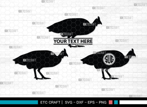 Guinea Fowl Monogram, Guinea Fowl Silhouette, Guinea Fowl SVG, Fowl Svg, Guinea Hens Svg, SB00277 SVG ETC Craft 