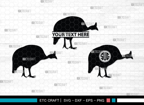 Guinea Fowl Monogram, Guinea Fowl Silhouette, Guinea Fowl SVG, Fowl Svg, Guinea Hens Svg, SB00277 SVG ETC Craft 