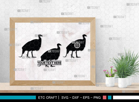 Guinea Fowl Monogram, Guinea Fowl Silhouette, Guinea Fowl SVG, Fowl Svg, Guinea Hens Svg, SB00277 SVG ETC Craft 