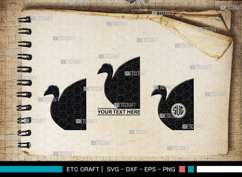 Guinea Fowl Monogram, Guinea Fowl Silhouette, Guinea Fowl SVG, Fowl Svg, Guinea Hens Svg, SB00277 SVG ETC Craft 