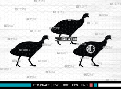 Guinea Fowl Monogram, Guinea Fowl Silhouette, Guinea Fowl SVG, Fowl Svg, Guinea Hens Svg, SB00277 SVG ETC Craft 