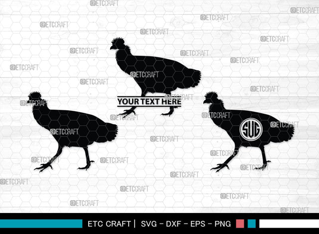 Guinea Fowl Monogram, Guinea Fowl Silhouette, Guinea Fowl SVG, Fowl Svg, Guinea Hens Svg, SB00277 SVG ETC Craft 