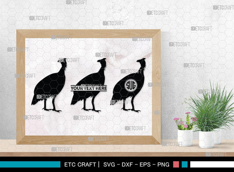 Guinea Fowl Monogram, Guinea Fowl Silhouette, Guinea Fowl SVG, Fowl Svg, Guinea Hens Svg, SB00277 SVG ETC Craft 