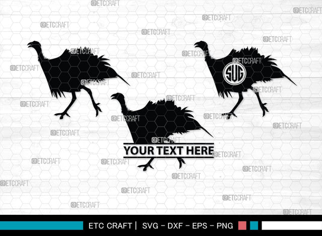 Guinea Fowl Monogram, Guinea Fowl Silhouette, Guinea Fowl SVG, Fowl Svg, Guinea Hens Svg, SB00277 SVG ETC Craft 