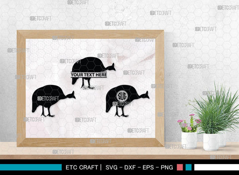 Guinea Fowl Monogram, Guinea Fowl Silhouette, Guinea Fowl SVG, Fowl Svg, Guinea Hens Svg, SB00277 SVG ETC Craft 
