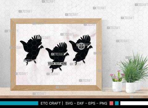 Guinea Fowl Monogram, Guinea Fowl Silhouette, Guinea Fowl SVG, Fowl Svg, Guinea Hens Svg, SB00277 SVG ETC Craft 