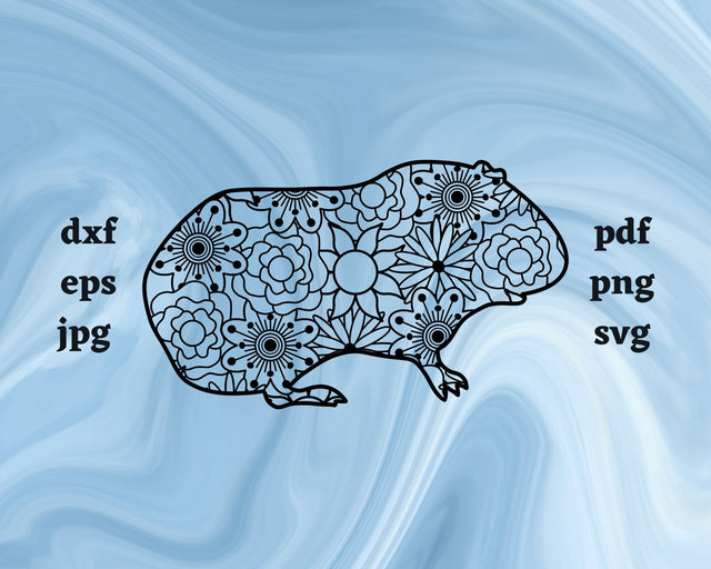Guinea Pig Mandala SVG Cut File SVG Northern Light SVG 