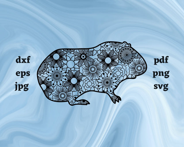 Guinea Pig Mandala SVG Cut File SVG Northern Light SVG 