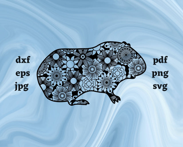 Guinea Pig Mandala SVG Cut File SVG Northern Light SVG 