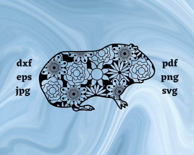 Guinea Pig Mandala SVG Cut File SVG Northern Light SVG 
