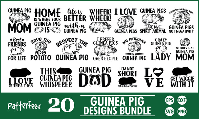 Guinea Pig SVG Designs Bundle SVG PatternFeed8 