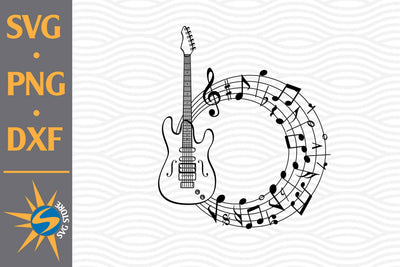 Guitar Circle Music SVG, PNG, DXF Digital Files Include SVG SVGStoreShop 