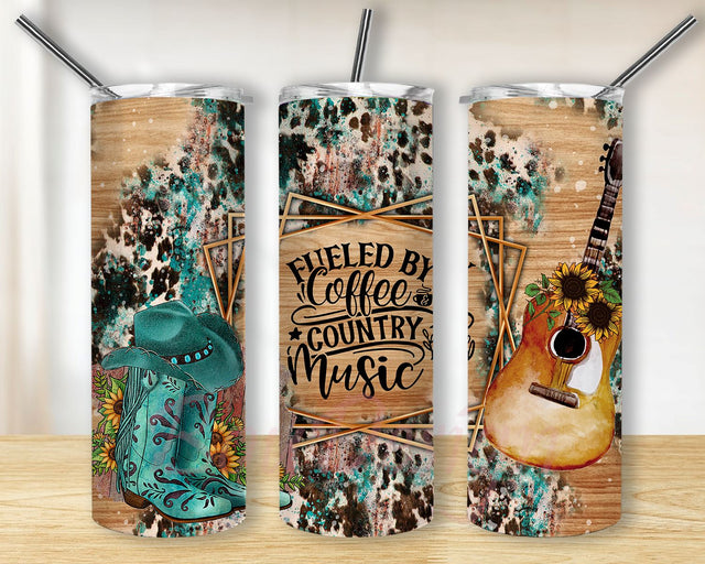 Guitar Country music digital PNG design, Guitar Country music 20 oz skinny tumbler sublimation design Sublimation BouDesign 