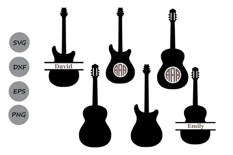 Guitar Monogram| Electric Guitar SVG Cut Files SVG CosmosFineArt 