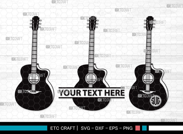 Guitar Monogram SVG | Electric Guitar Svg | Guitar Svg | Guitar Wall Svg | Musical Instrument | Guitar Clipart SVG ETC Craft 