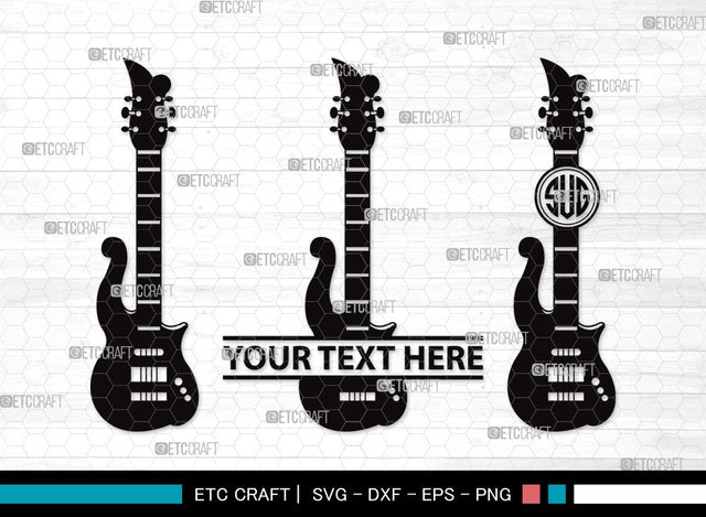 Guitar Monogram SVG | Electric Guitar Svg | Guitar Svg | Guitar Wall Svg | Musical Instrument | Guitar Clipart SVG ETC Craft 