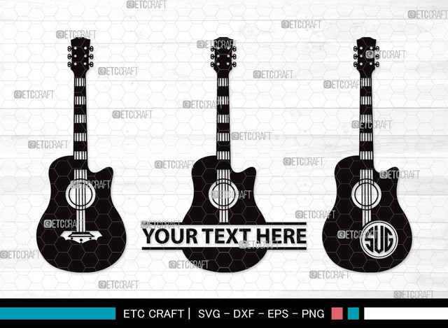 Guitar Monogram SVG | Electric Guitar Svg | Guitar Svg | Guitar Wall Svg | Musical Instrument | Guitar Clipart SVG ETC Craft 