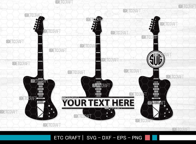 Guitar Monogram SVG | Electric Guitar Svg | Guitar Svg | Guitar Wall Svg | Musical Instrument | Guitar Clipart SVG ETC Craft 