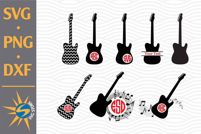 Guitar Monogram SVG, PNG, DXF Digital Files Include SVG SVGStoreShop 