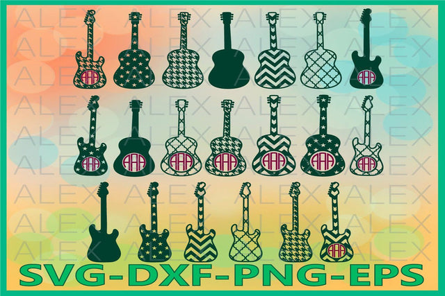 Guitar Monogram Svg SVG AlexSVGStudio 