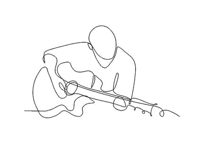 Guitar player Machine Embroidery design, 5 sizes,Instant download Embroidery/Applique DESIGNS ArtEMByNatalia 