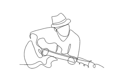 Guitar player Machine Embroidery design, 5 sizes,Instant download Embroidery/Applique DESIGNS ArtEMByNatalia 