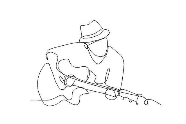 Guitar player Machine Embroidery design, 5 sizes,Instant download Embroidery/Applique DESIGNS ArtEMByNatalia 