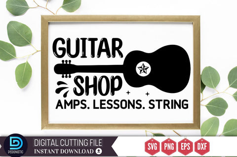 Guitar shop amps. lessons. string SVG SVG DESIGNISTIC 