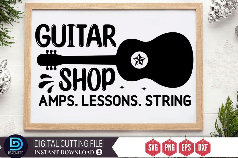 Guitar shop amps. lessons. string SVG SVG DESIGNISTIC 