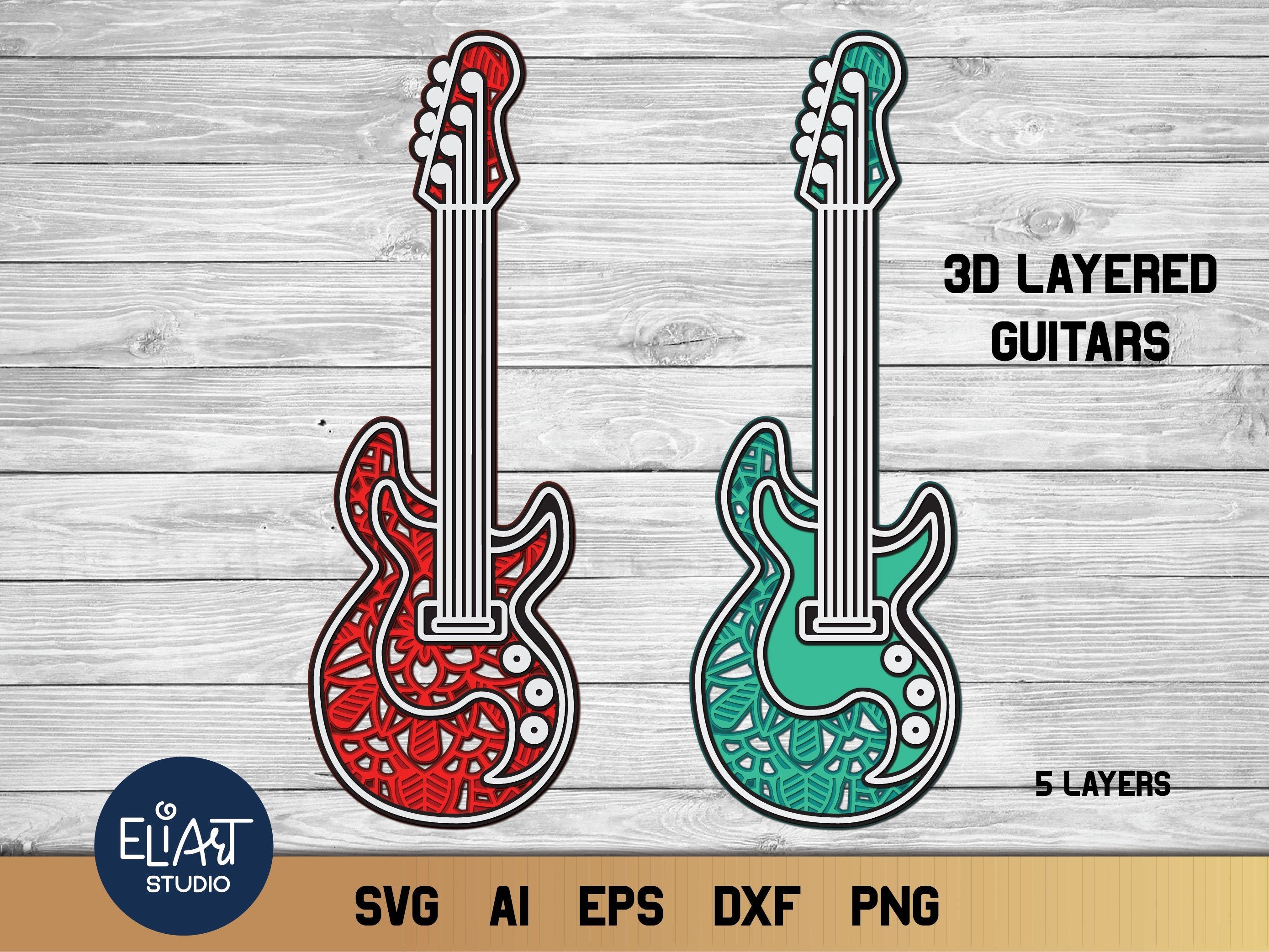Guitar svg, Guitar pick svg cut file silhouette print logo