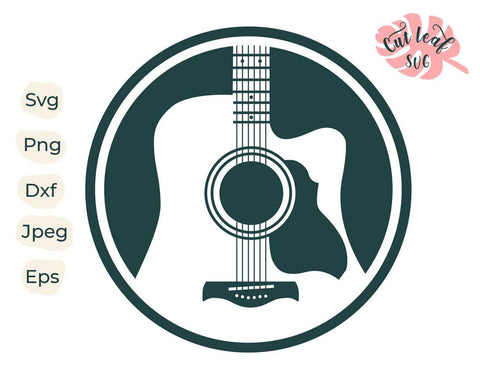 Guitar svg, acoustic guitar svg, music svg SVG CutLeafSvg 