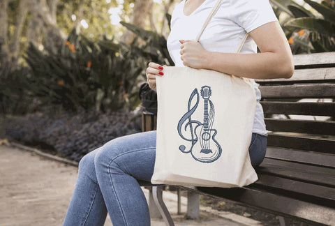 Guitar with Tremble Clef Machine Embroidery Design Embroidery/Applique DESIGNS Angie 