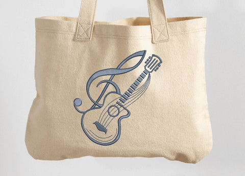 Guitar with Tremble Clef Machine Embroidery Design Embroidery/Applique DESIGNS Canada Embroidery 