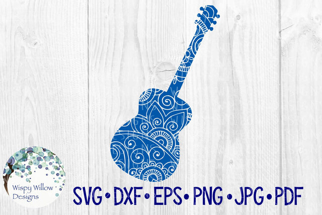 Guitar Zentangle SVG Wispy Willow Designs 