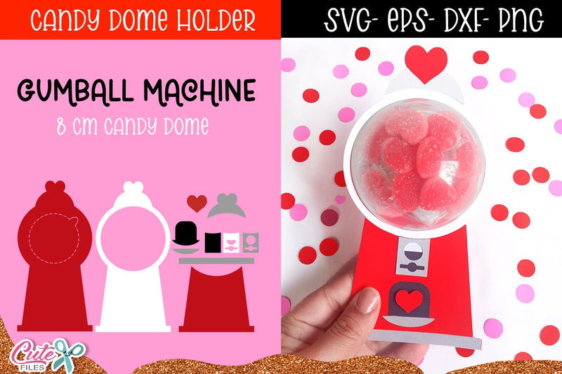 Gumball Machine Candy Dome | Valentines day SVG SVG Cute files 